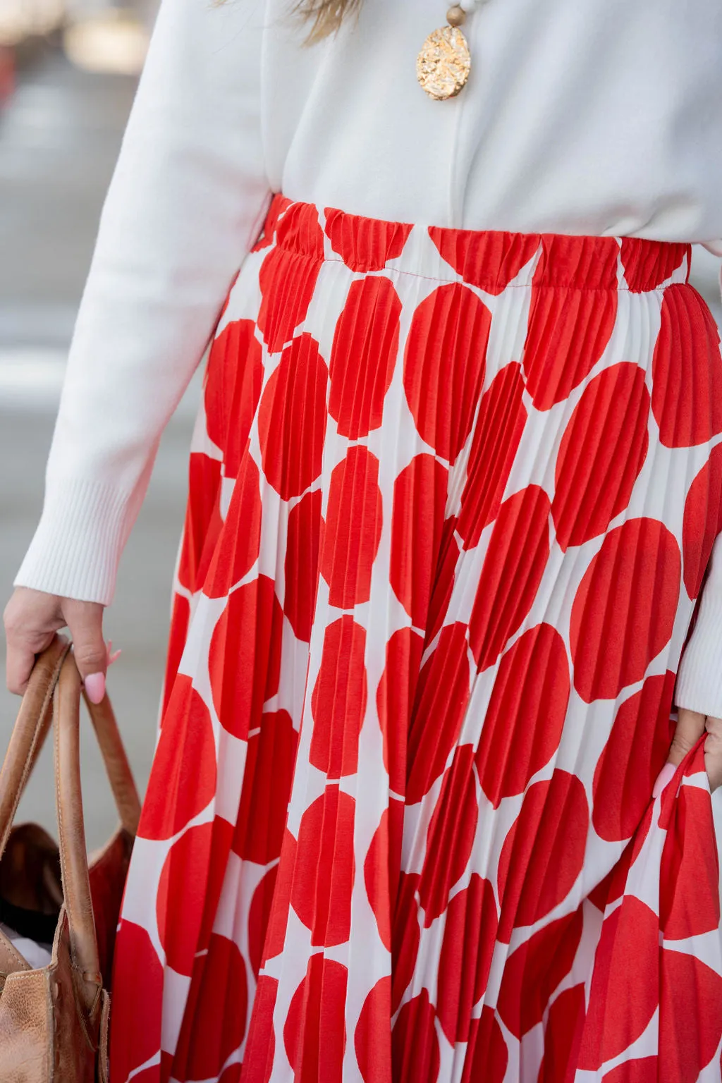 Polka Dot Accordion Maxi Skirt