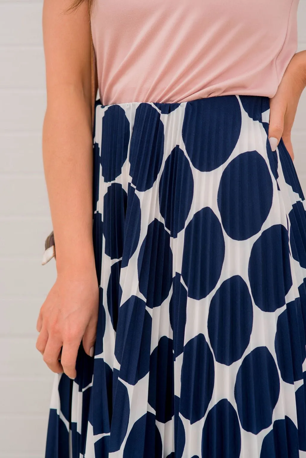 Polka Dot Accordion Maxi Skirt