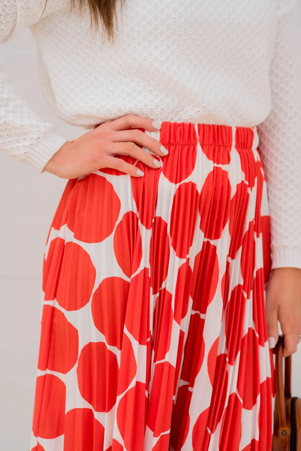 Polka Dot Accordion Maxi Skirt