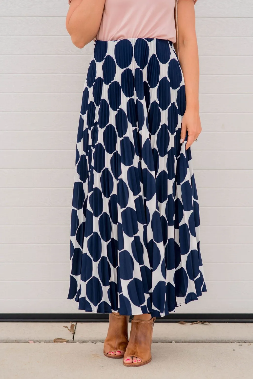 Polka Dot Accordion Maxi Skirt