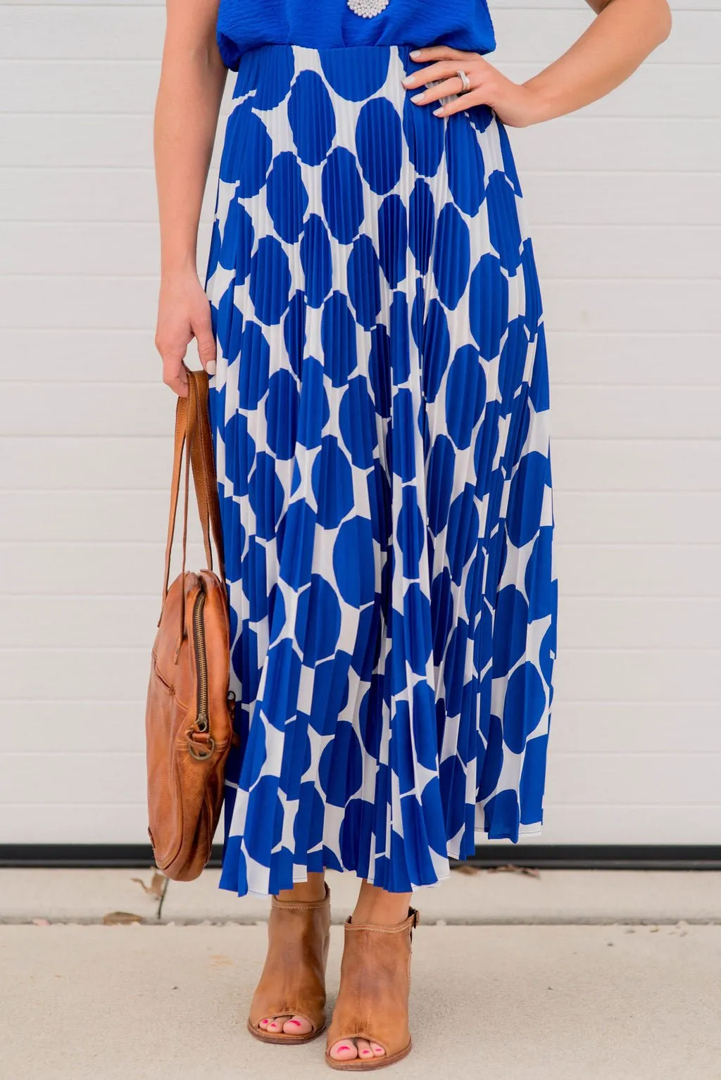 Polka Dot Accordion Maxi Skirt