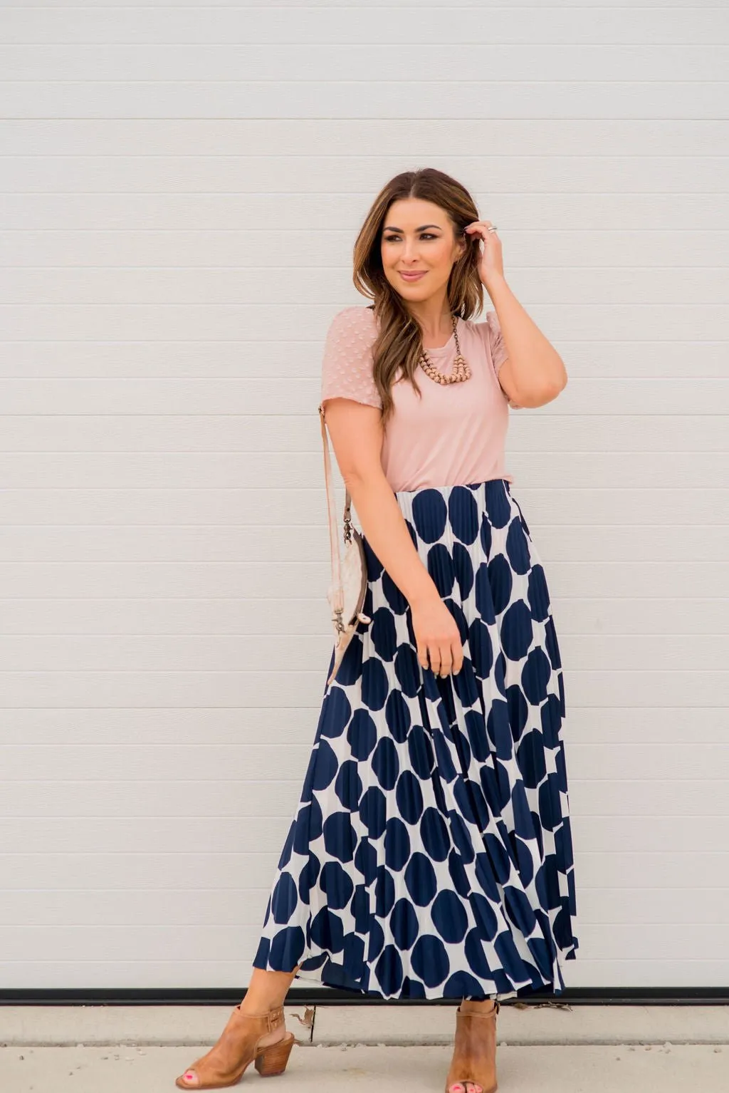 Polka Dot Accordion Maxi Skirt