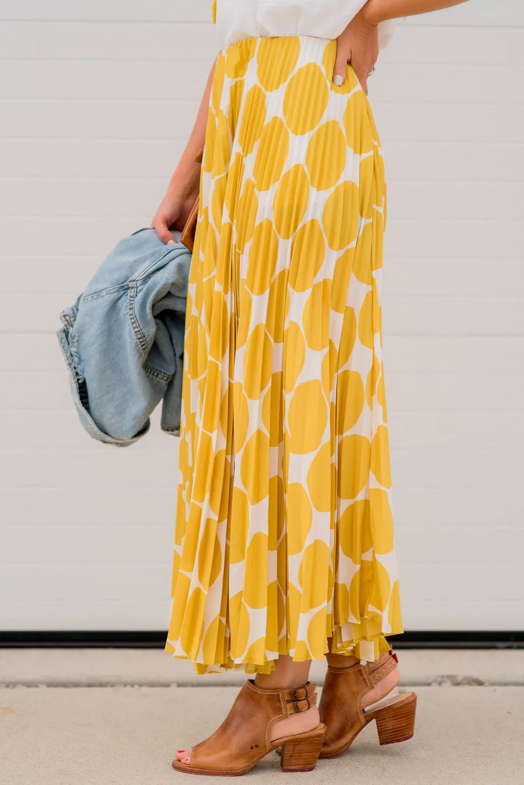 Polka Dot Accordion Maxi Skirt