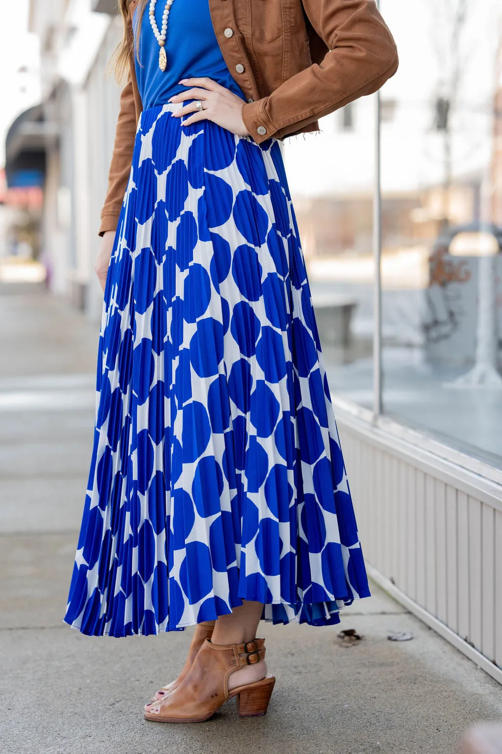 Polka Dot Accordion Maxi Skirt