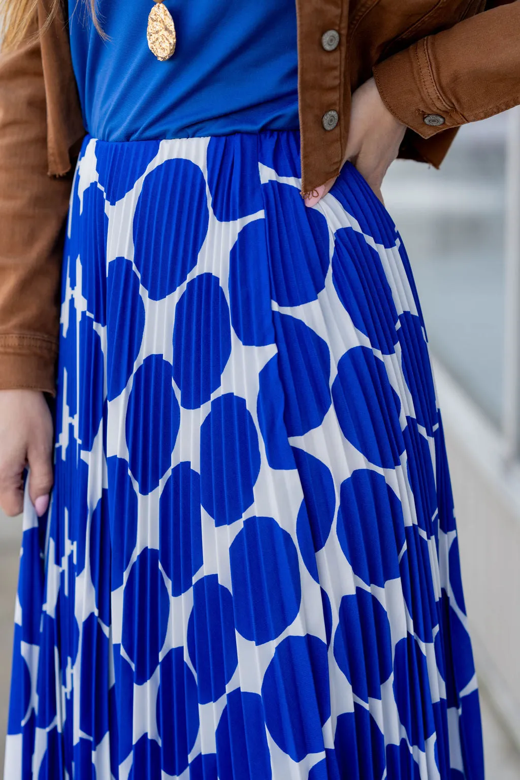 Polka Dot Accordion Maxi Skirt