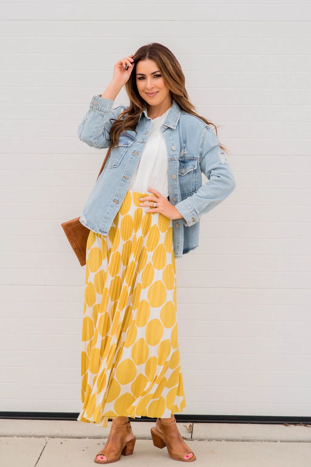 Polka Dot Accordion Maxi Skirt