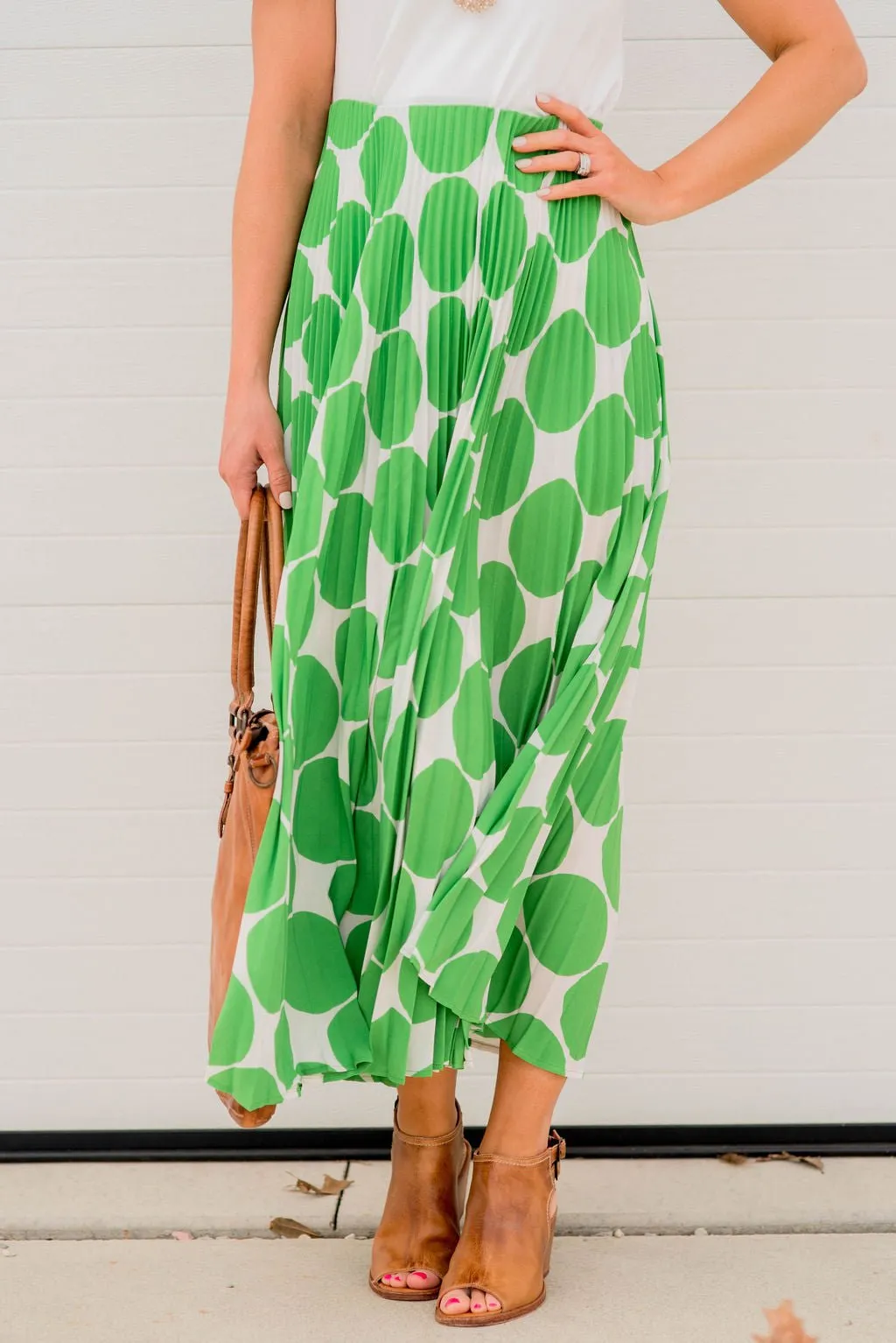 Polka Dot Accordion Maxi Skirt