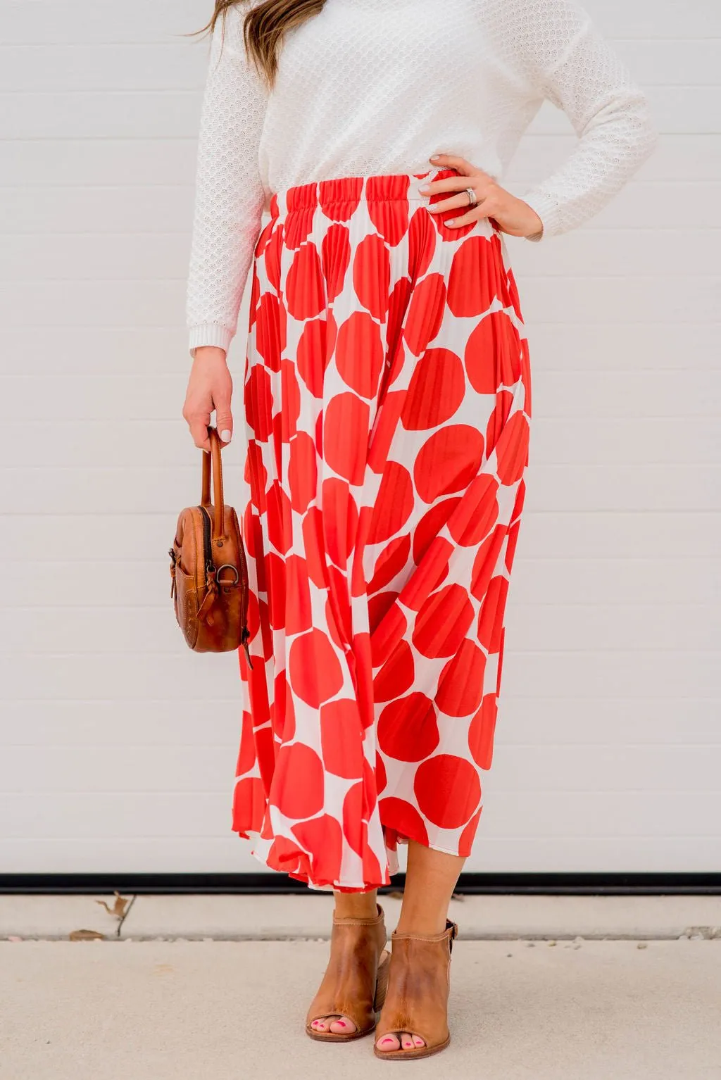 Polka Dot Accordion Maxi Skirt