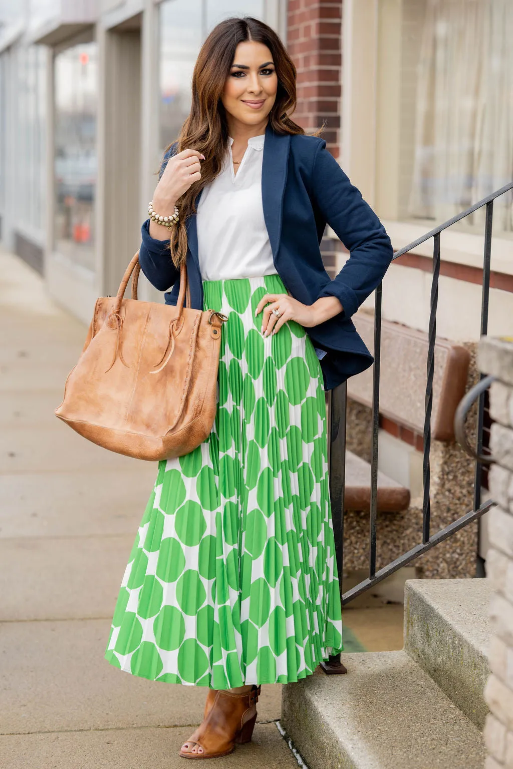 Polka Dot Accordion Maxi Skirt