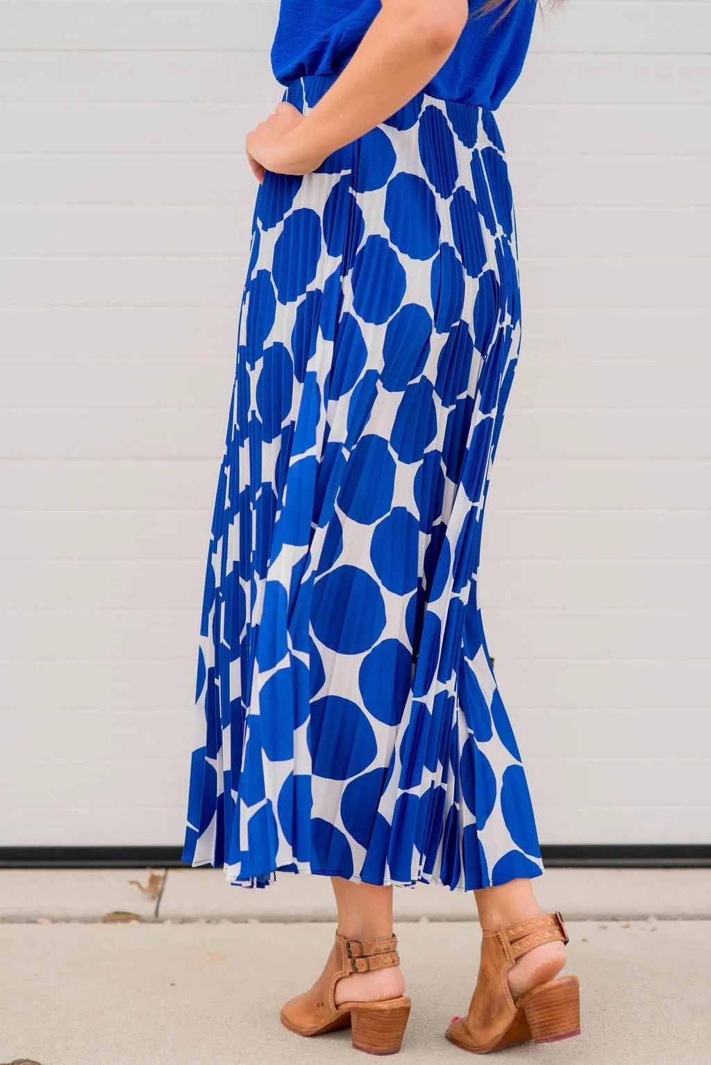 Polka Dot Accordion Maxi Skirt