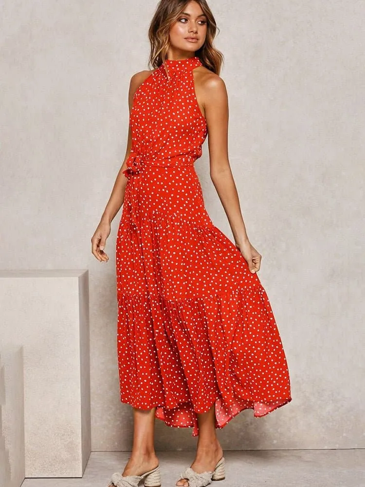 Polka Dot Halter Sundress