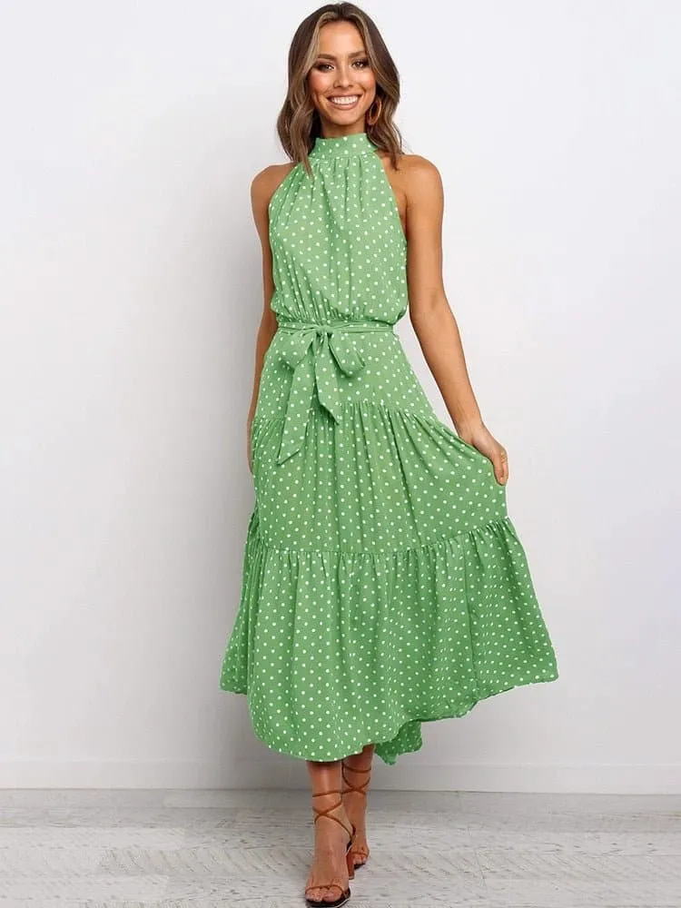 Polka Dot Halter Sundress