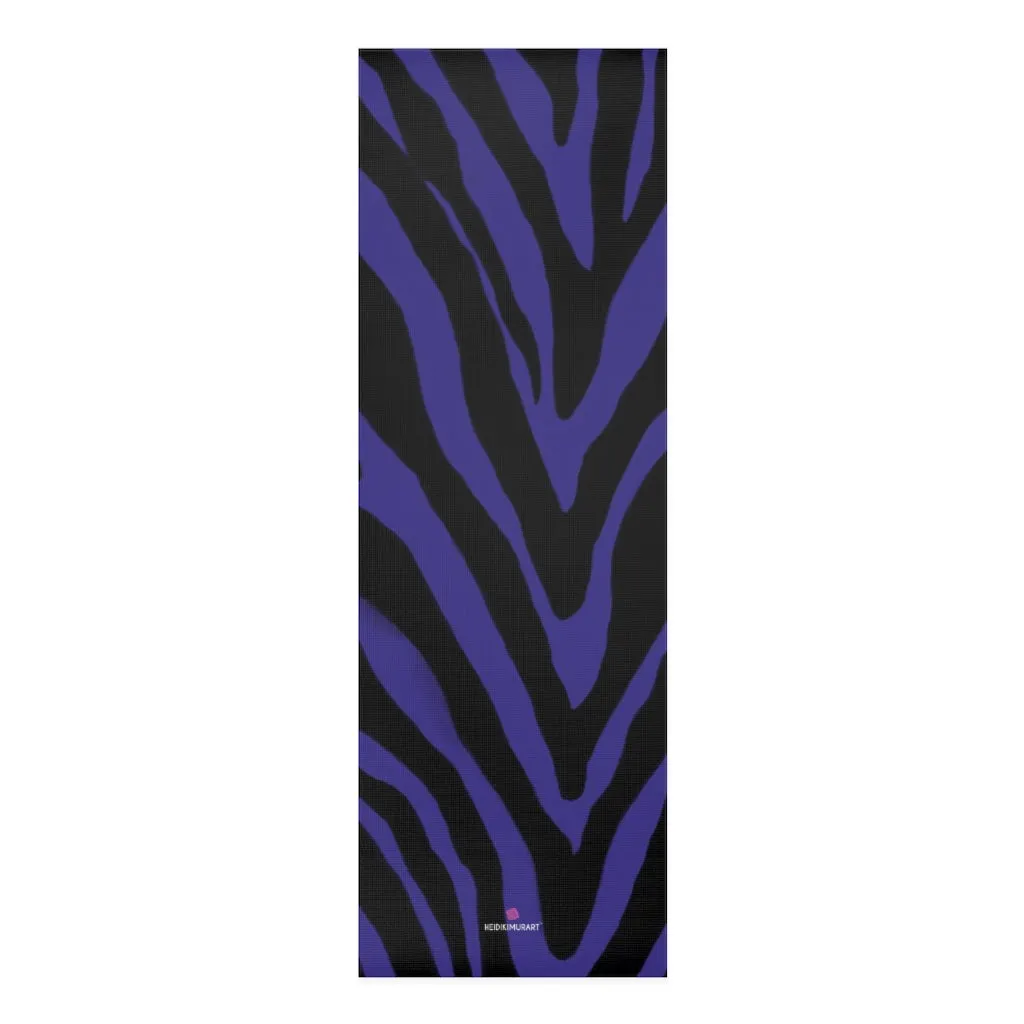 Purple Zebra Foam Yoga Mat, Animal Print Wild & Fun Lightweight 0.25" thick Mat - Printed in USA (Size: 24″x72")