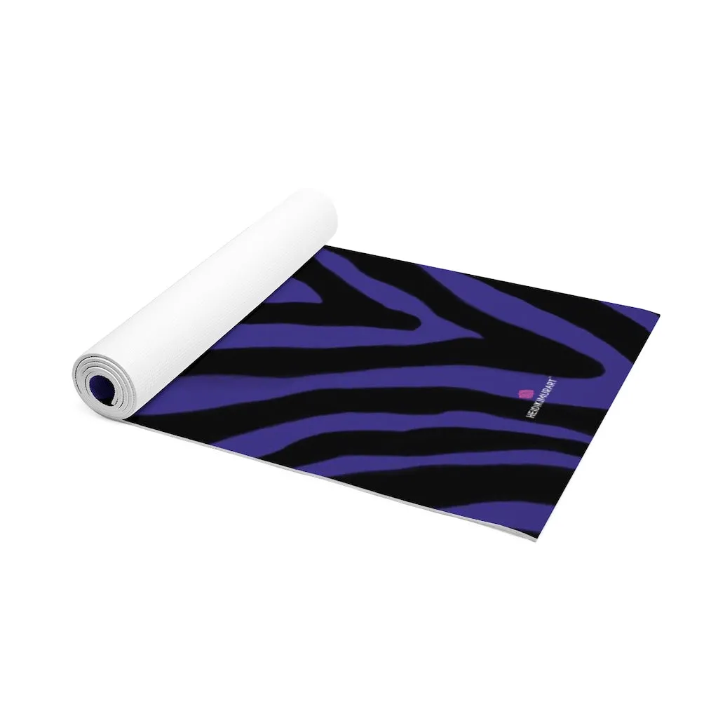 Purple Zebra Foam Yoga Mat, Animal Print Wild & Fun Lightweight 0.25" thick Mat - Printed in USA (Size: 24″x72")