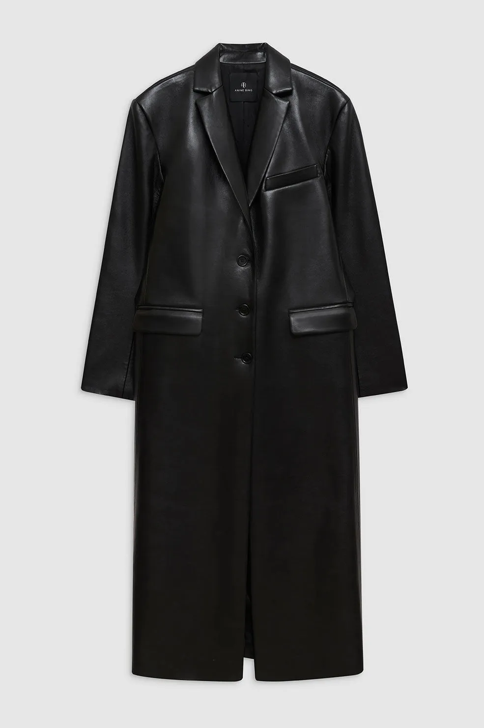 Quinn Coat - Black Recycled Leather