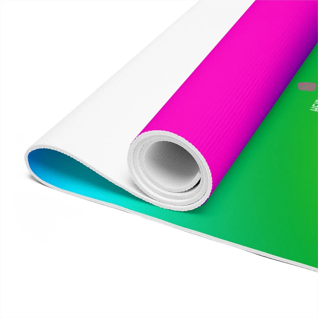 Rainbow Foam Yoga Mat, Best Designer Ombre Gay Pride Lightweight 0.25" thick Mat - Printed in USA (Size: 24″x72")