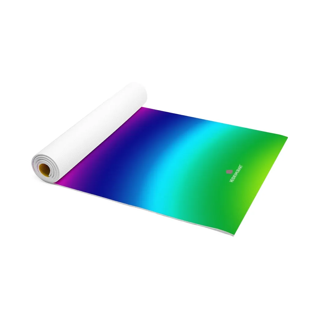 Rainbow Foam Yoga Mat, Best Designer Ombre Gay Pride Lightweight 0.25" thick Mat - Printed in USA (Size: 24″x72")