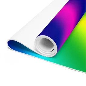 Rainbow Ombre Foam Yoga Mat, Gay Pride Best Lightweight 0.25" thick Mat - Printed in USA (Size: 24″x72")