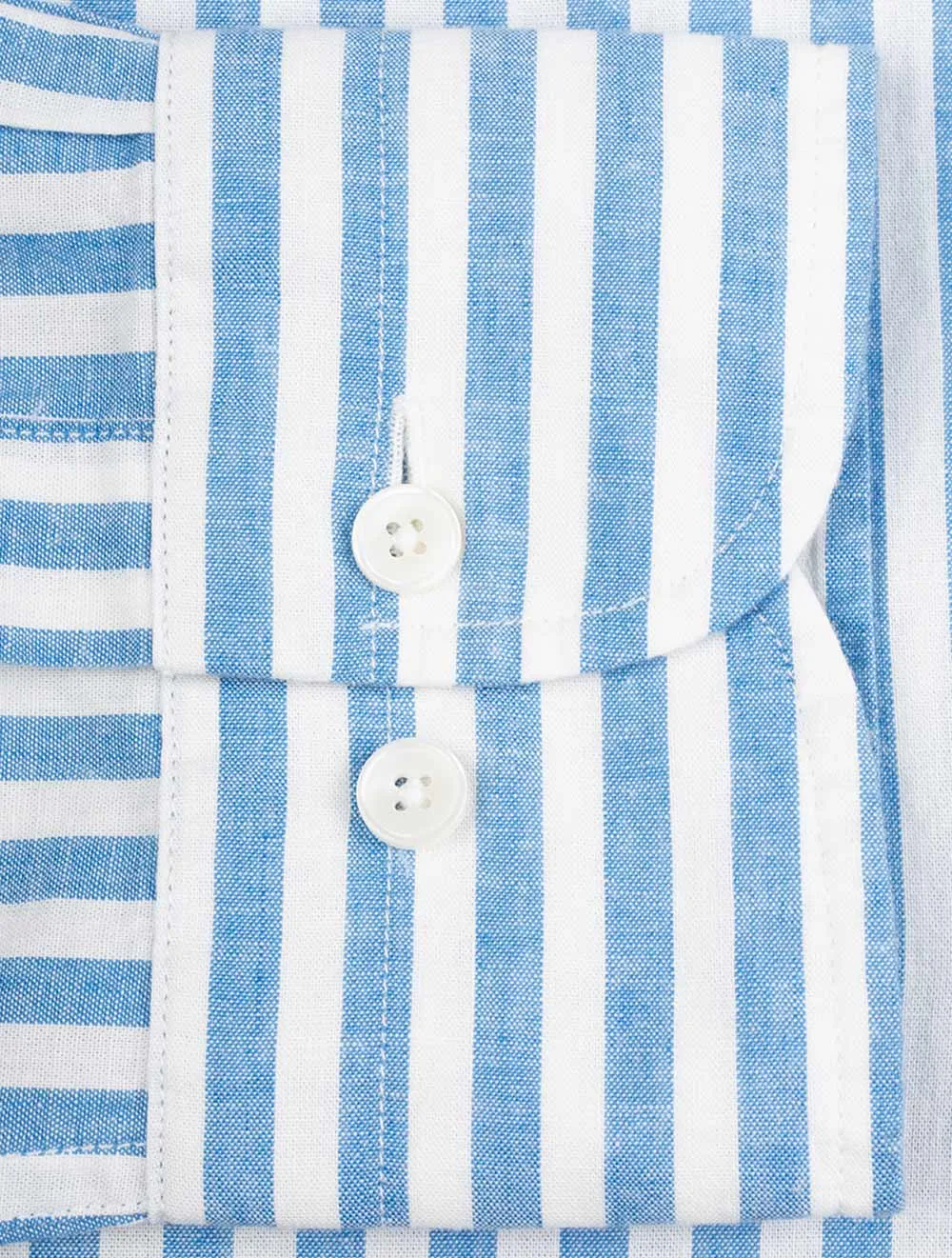 Regular Cotton Linen Stripe Shirt Day Blue