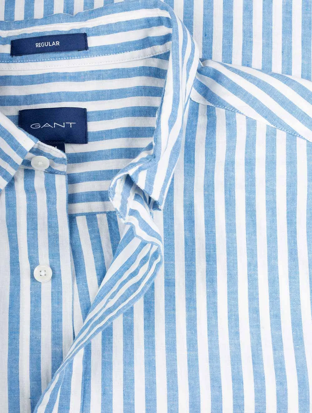 Regular Cotton Linen Stripe Shirt Day Blue