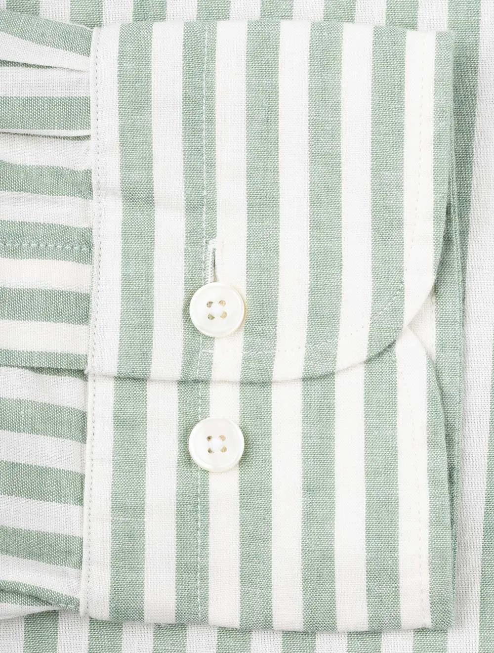 Regular Cotton Linen Stripe Shirt Kalamata Green