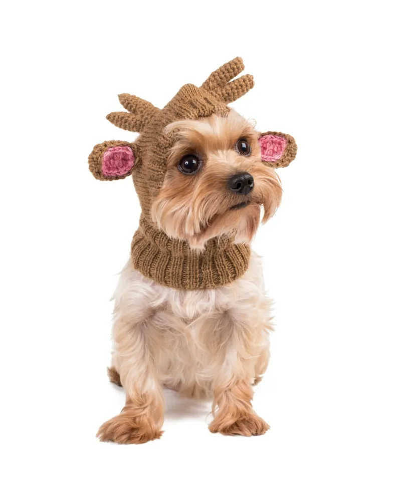 Reindeer Christmas Knit Hat for Dogs