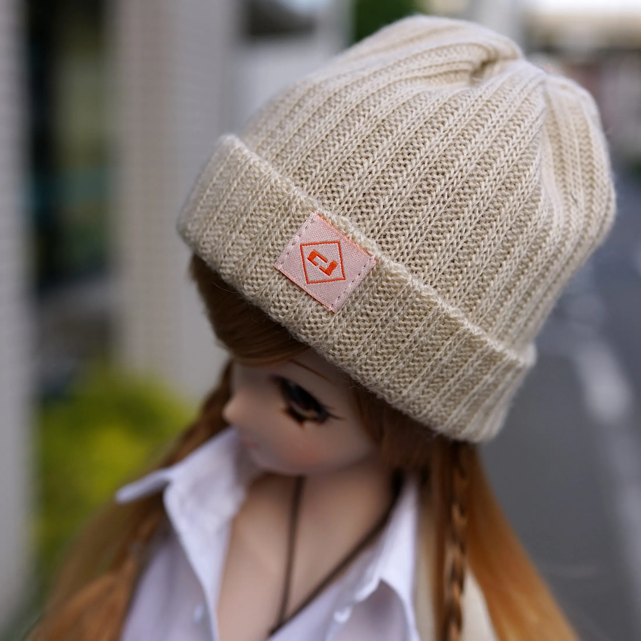 Rib Knit Hat (Beige)