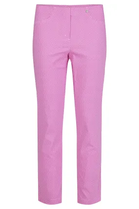 Robell Bella Print trousers 7/8 length in Pink or Grey Print 51560 54736 43