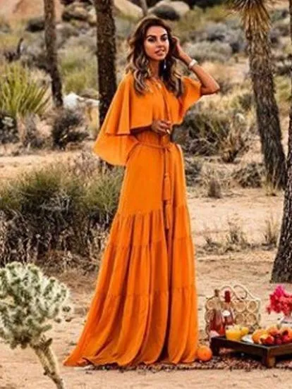 Sexy Sleeveless Loose Stitching Autumn Long Dress Maxi Dress