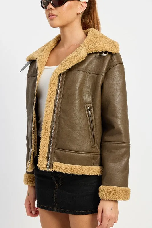 SHEARLING MOTO JACKET