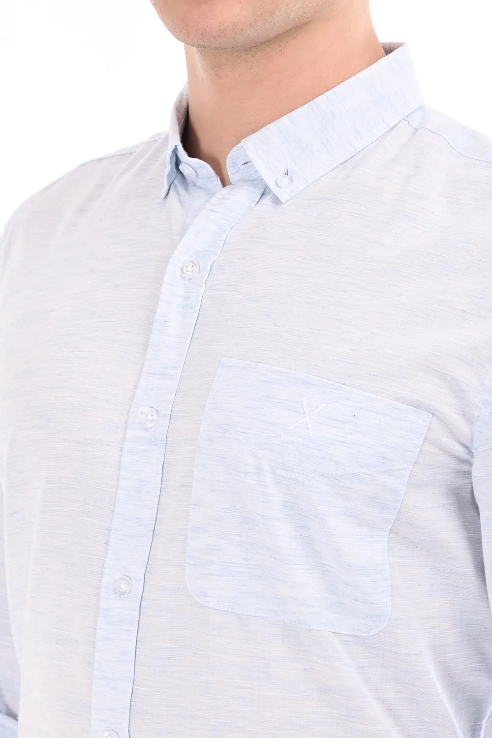 Sky Blue Lenin Semi Formal Shirt