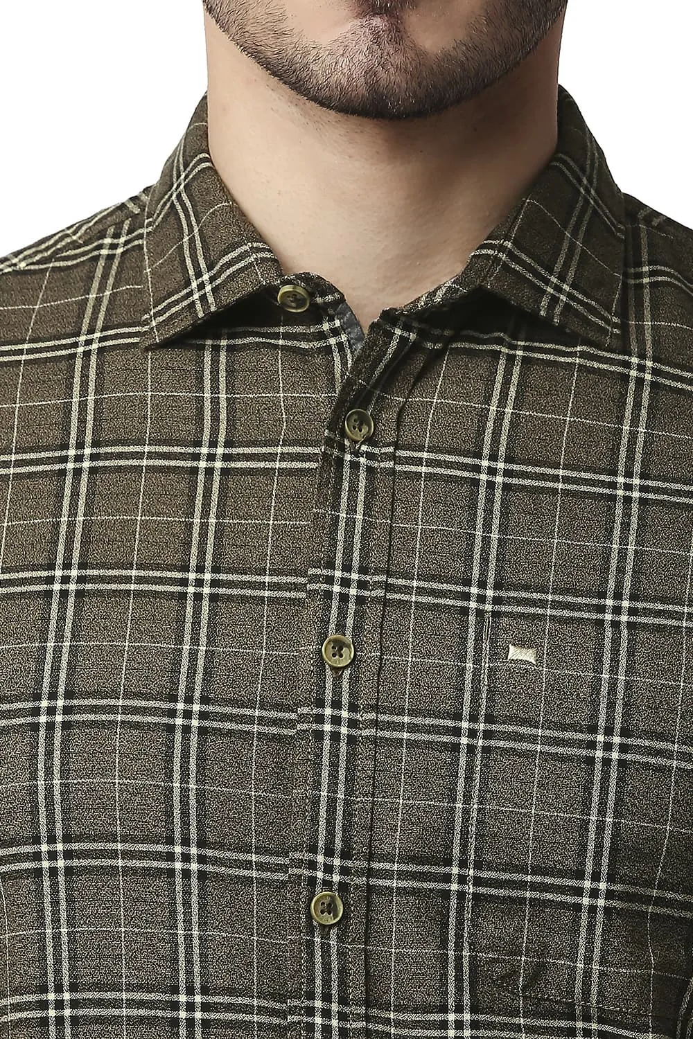 Slim Fit Crepe Checks Shirt