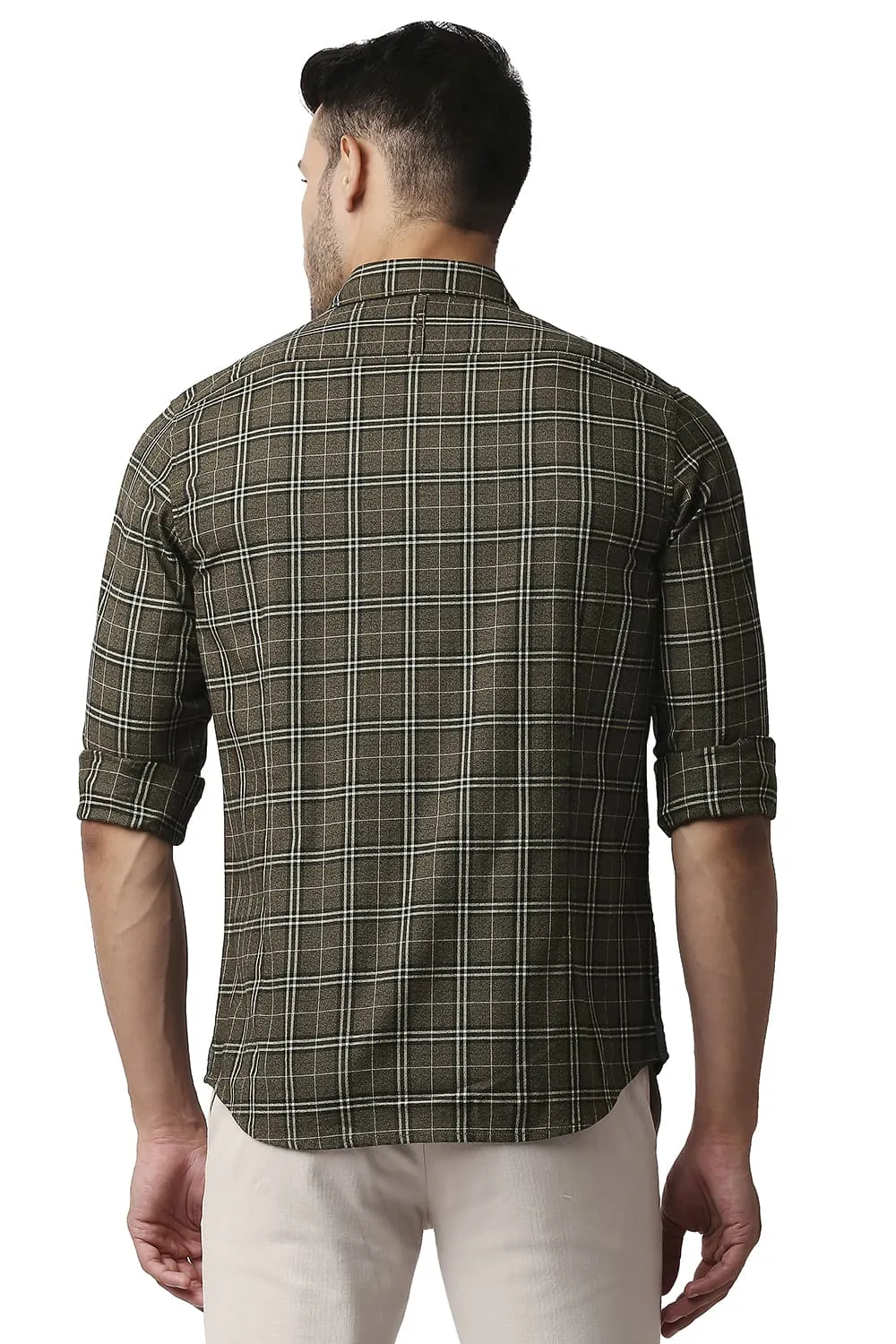 Slim Fit Crepe Checks Shirt