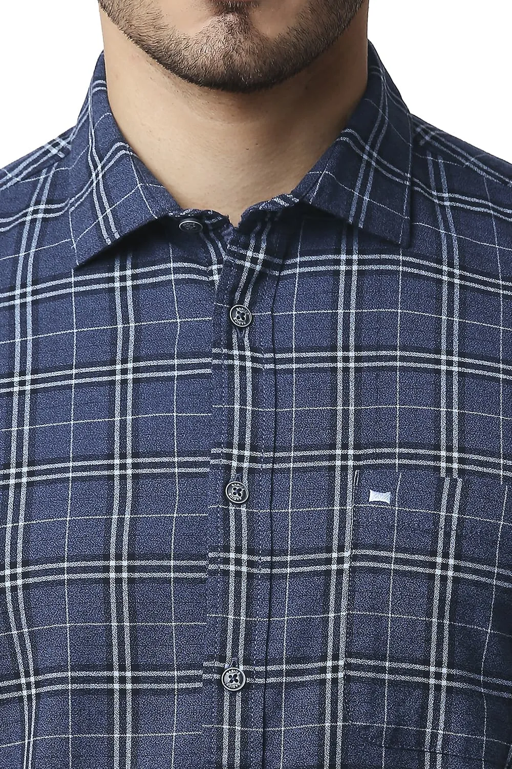 Slim Fit Crepe Checks Shirt