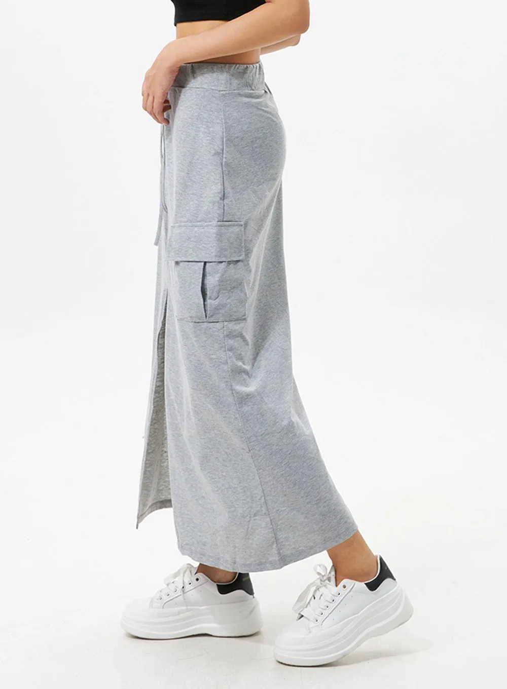 Slit Pocket Maxi Skirt IO326