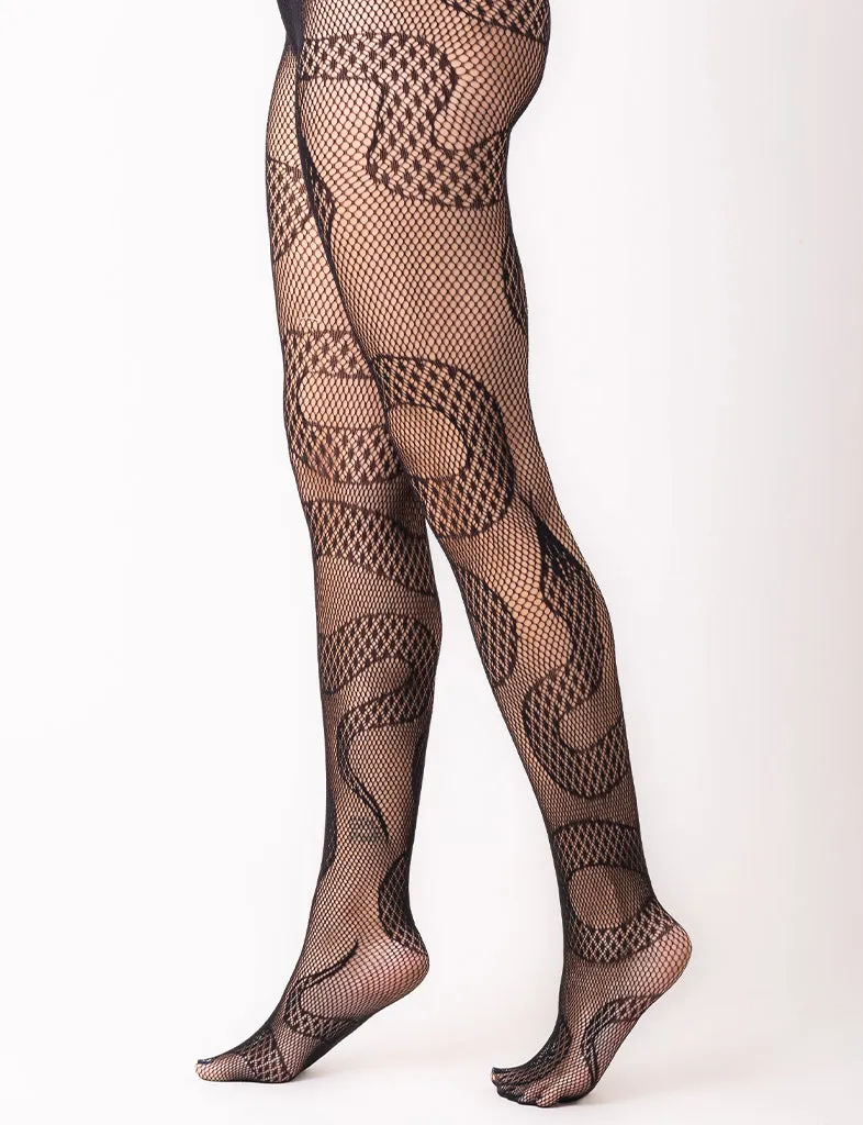 SNAKE FISHNETS - BLACK