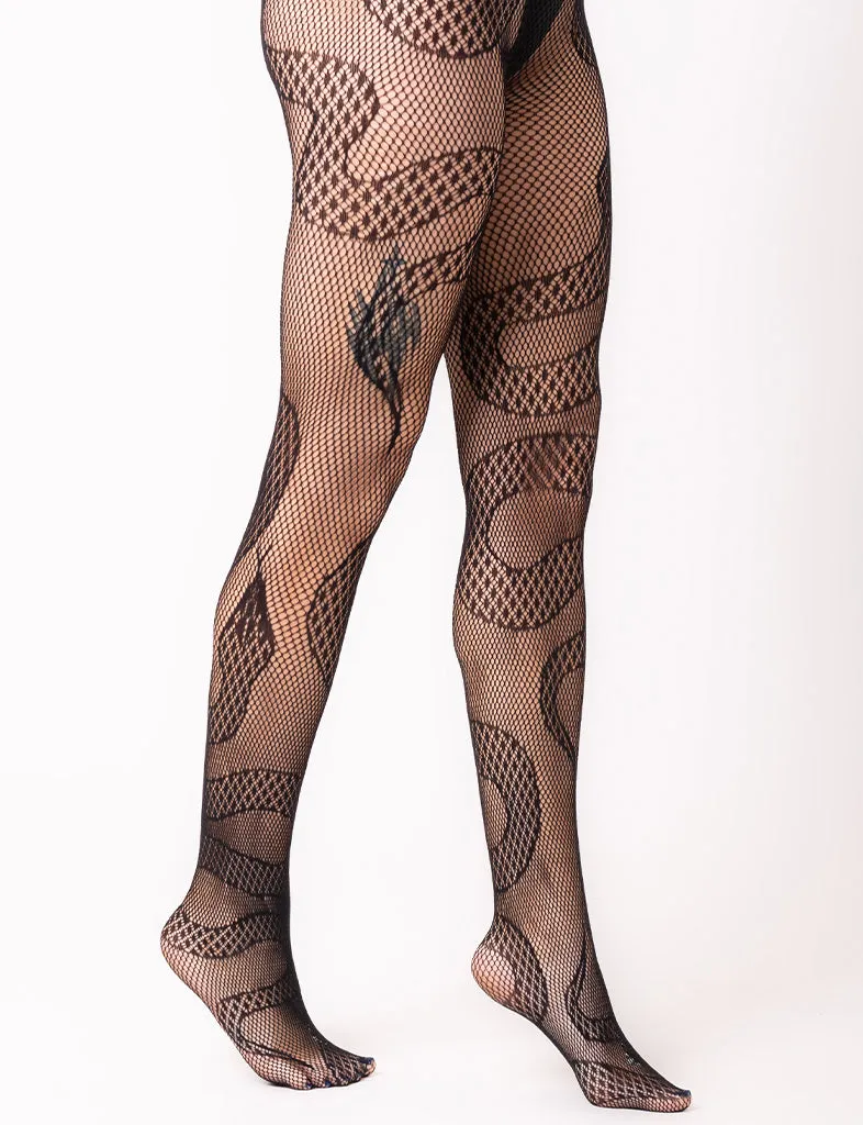 SNAKE FISHNETS - BLACK