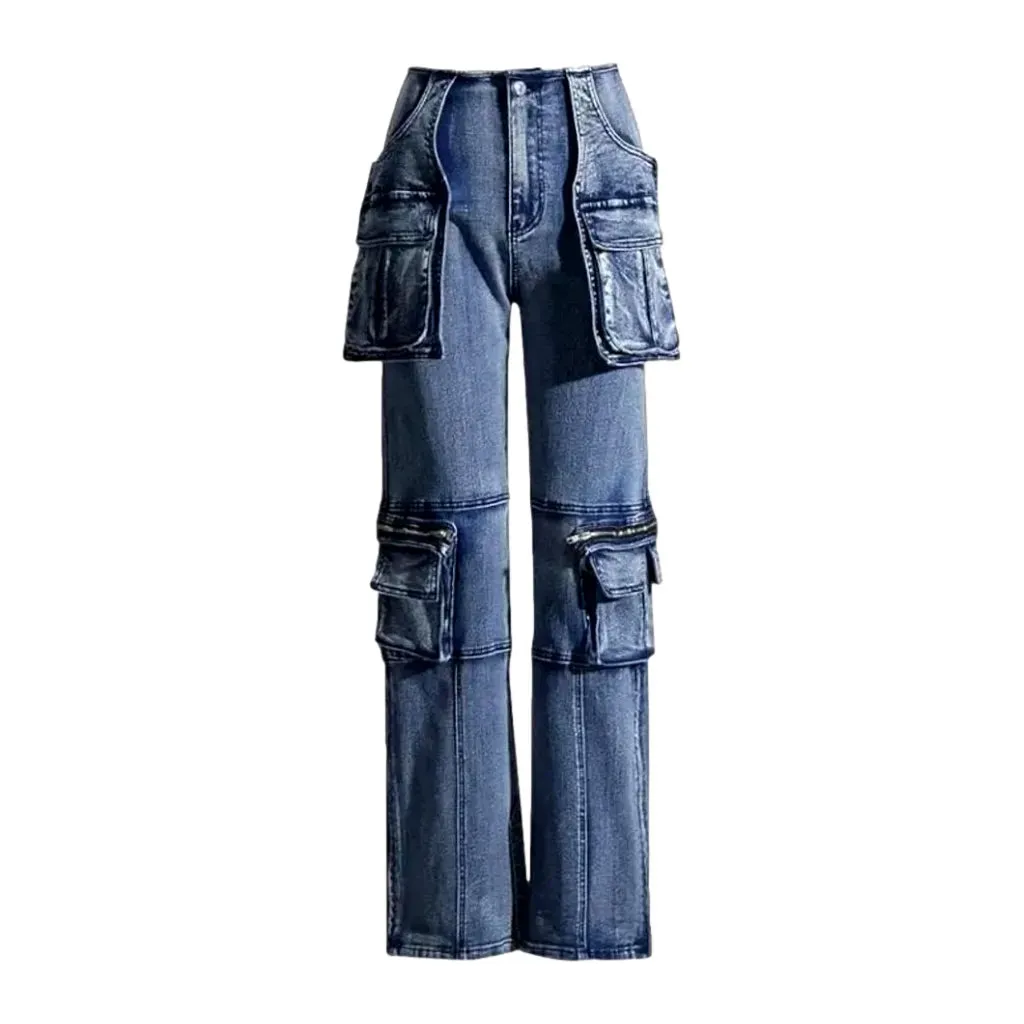 Spacious cargo pockets grunge women's jeans