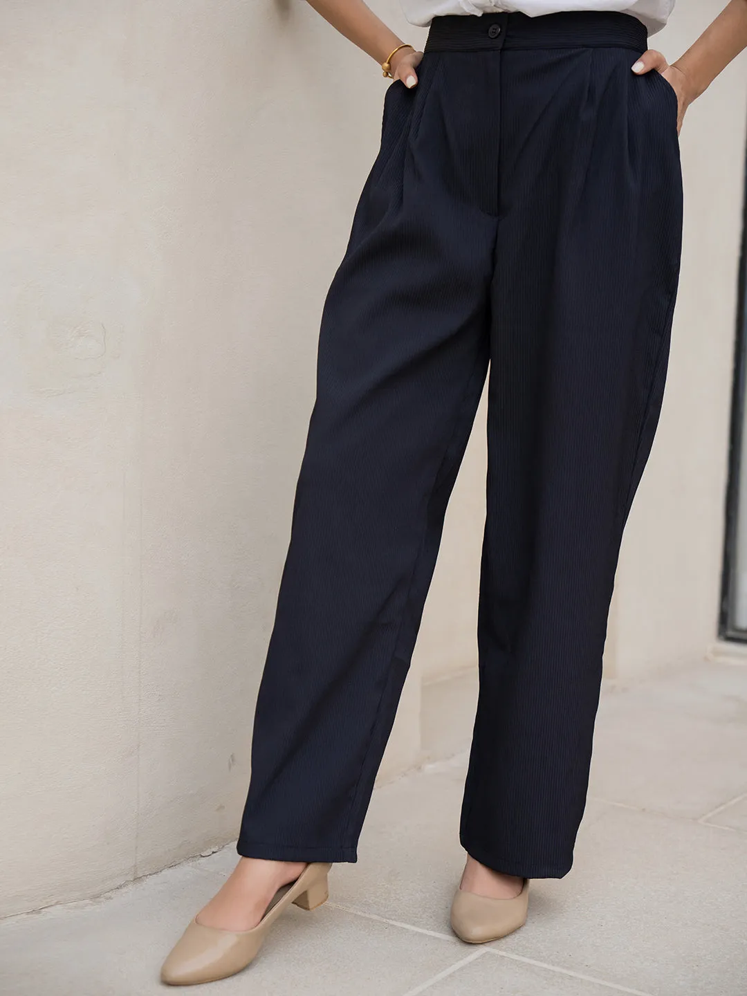 Star Line Black Formal Pants