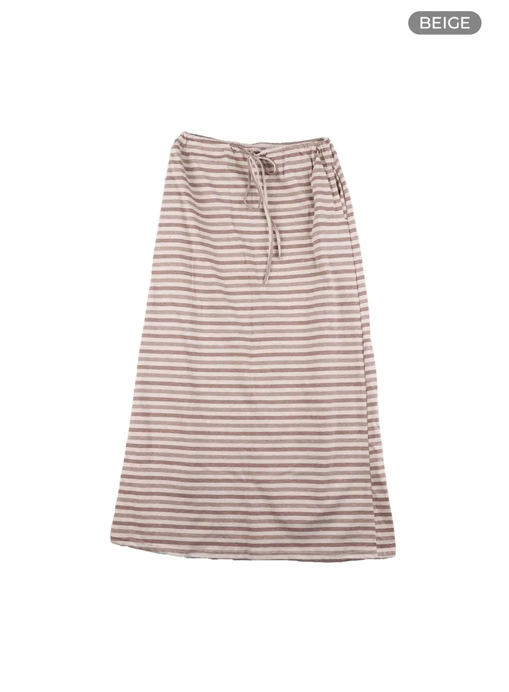 Striped Cotton Maxi Skirt CA418