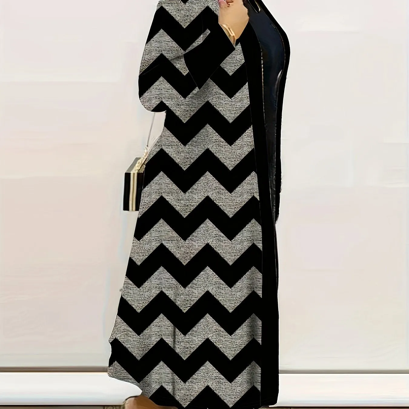 Striped Plussize Long Cardigan for Casual Wear