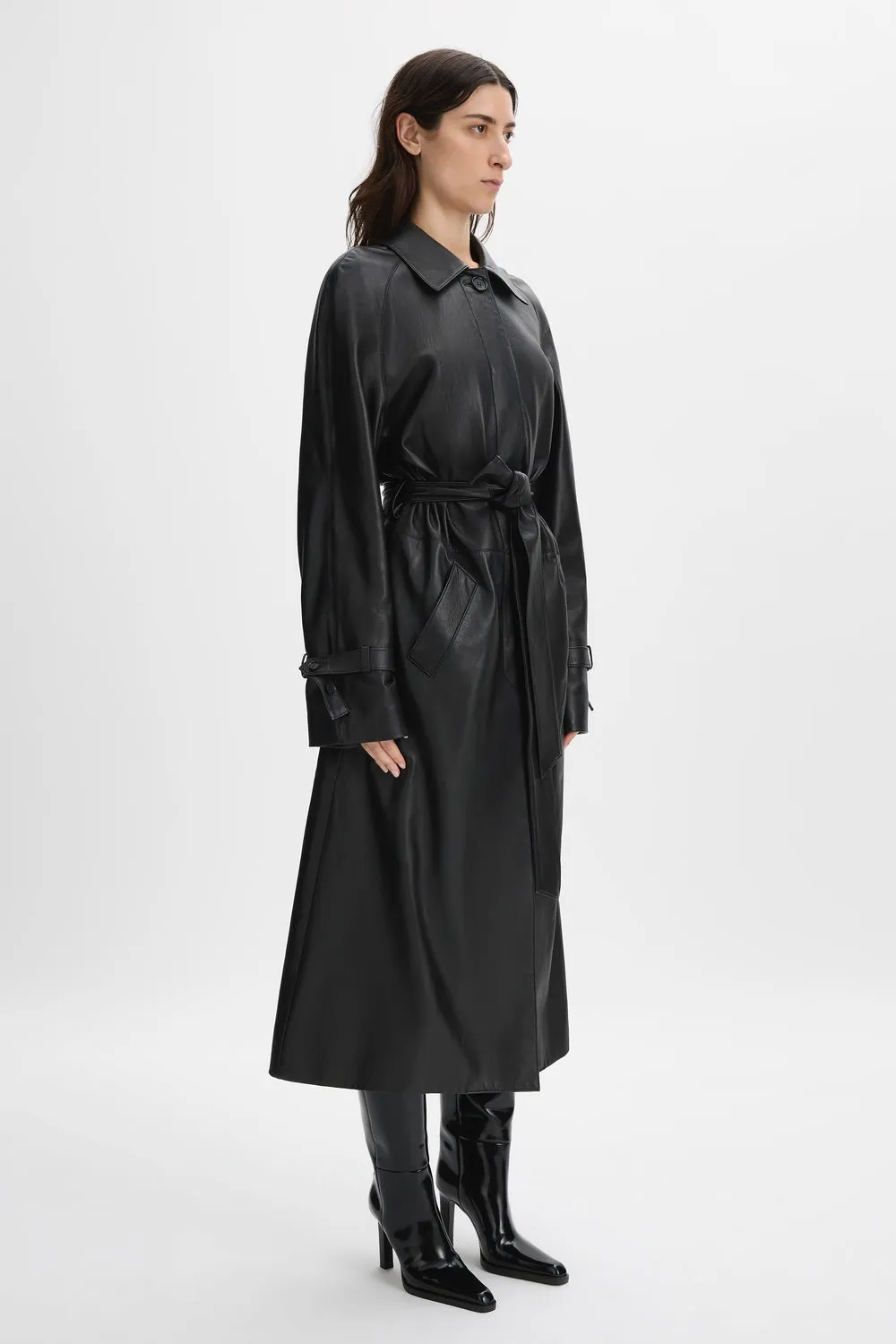 Sylvie Leather Trench