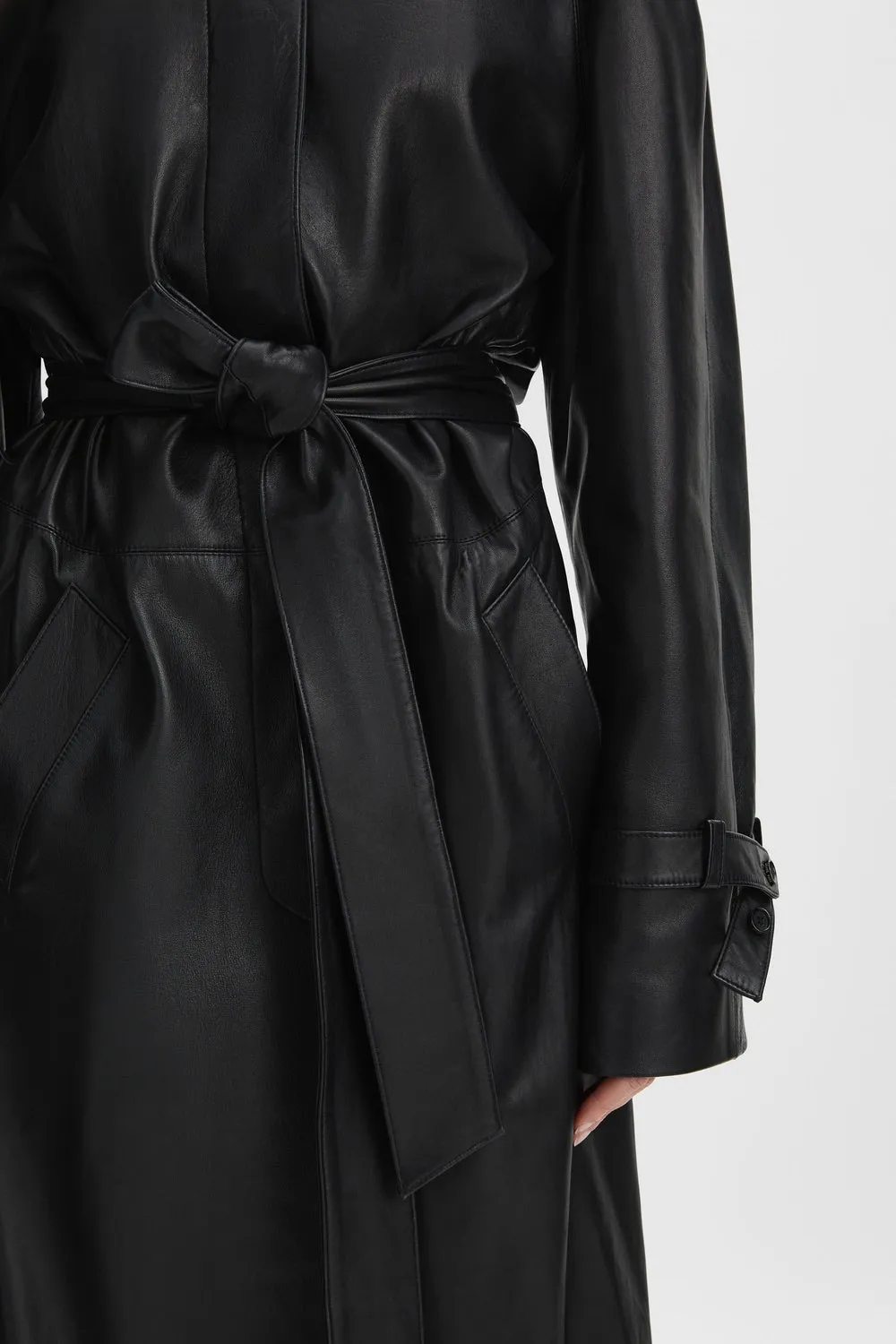 Sylvie Leather Trench