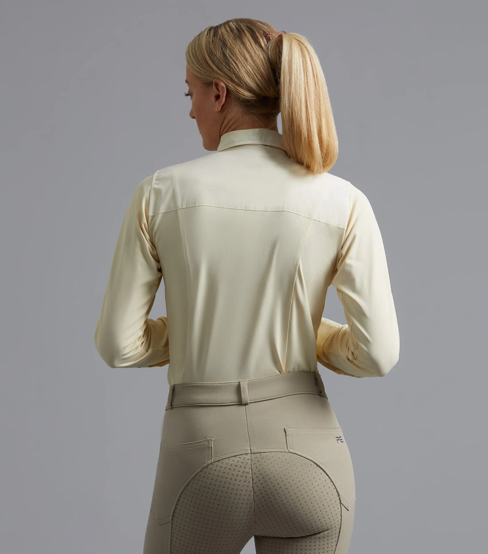 Tessa Ladies Long Sleeve Tie Shirt Vanilla