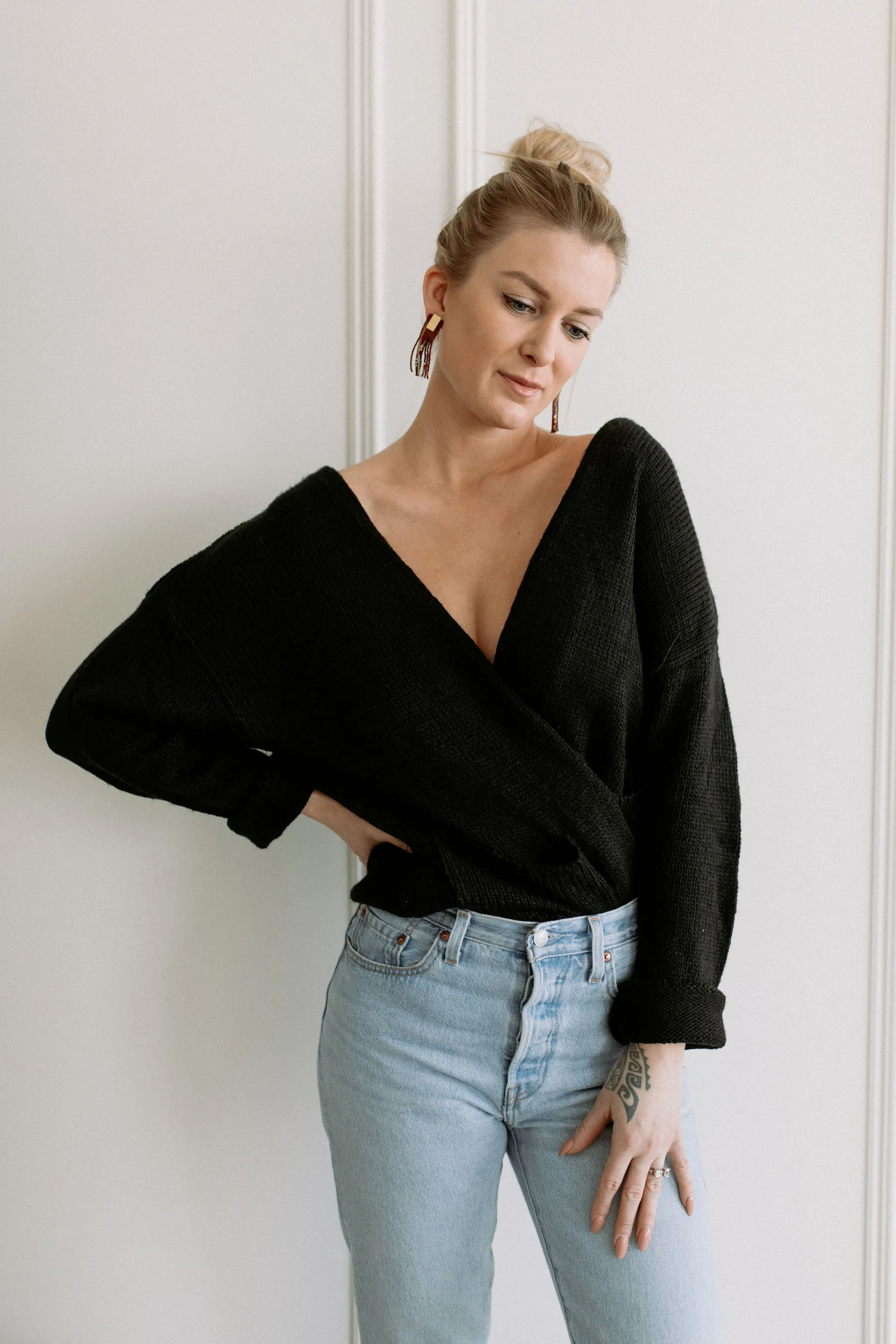 The Ashley Button Cardigan - Black