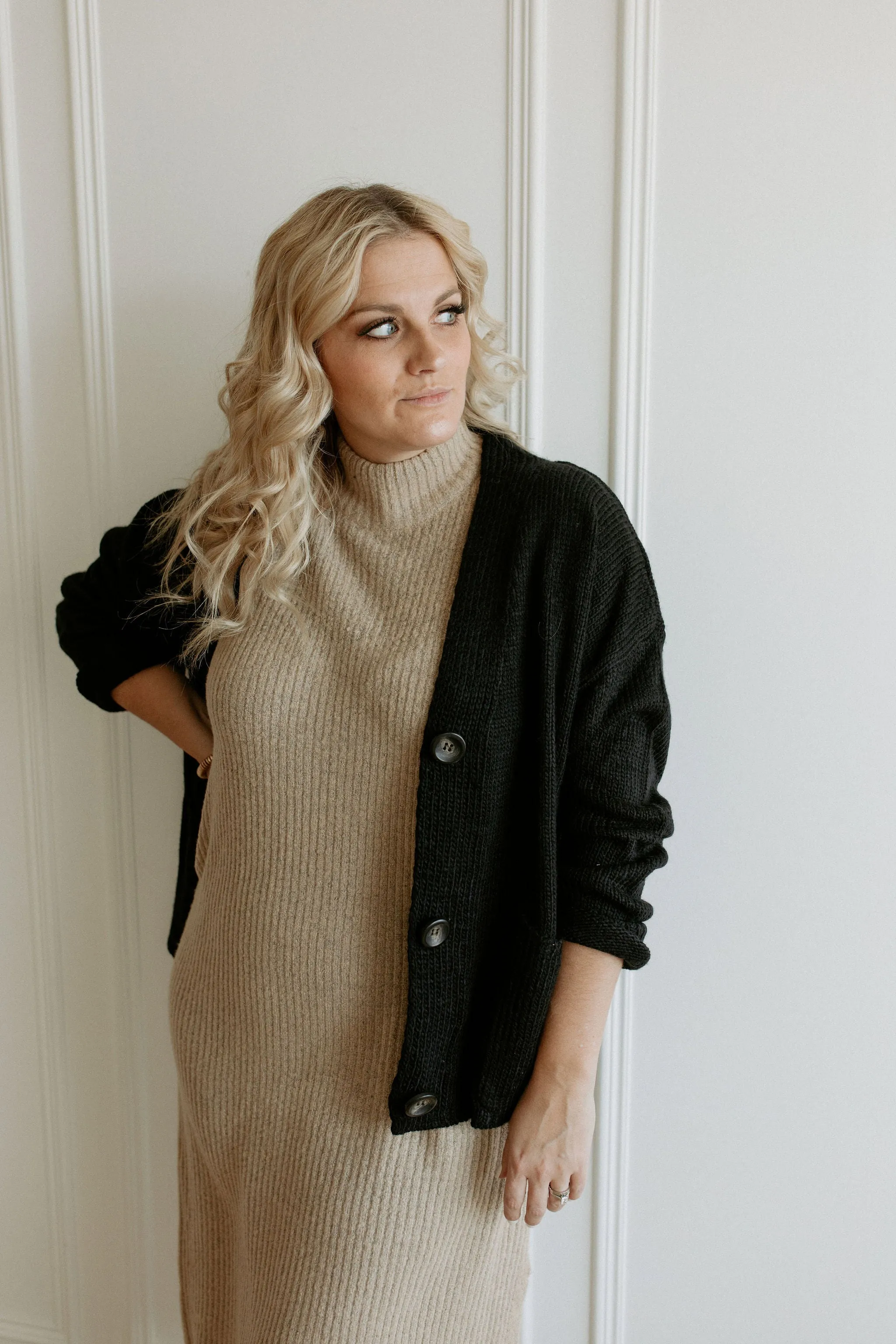 The Ashley Button Cardigan - Black