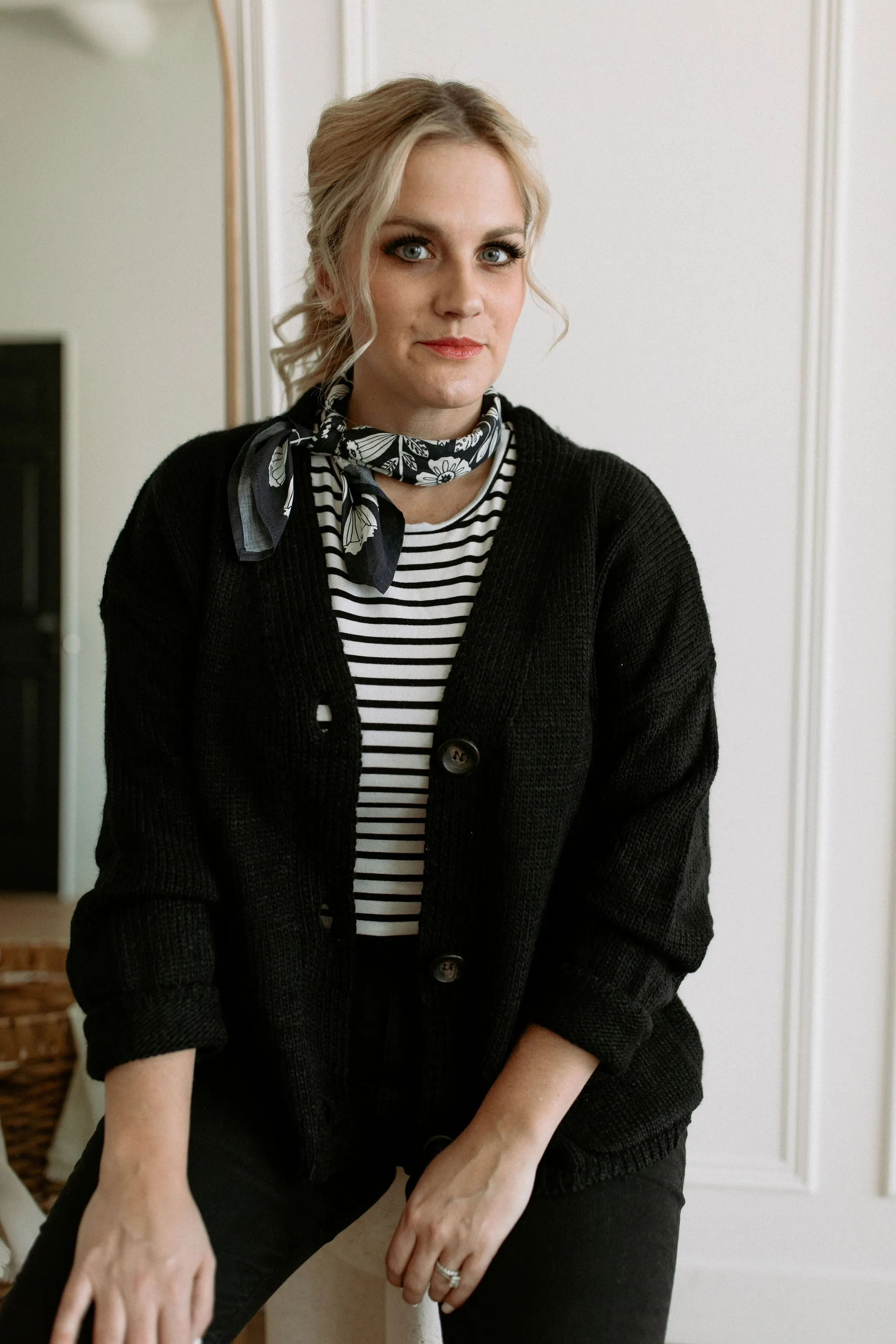 The Ashley Button Cardigan - Black