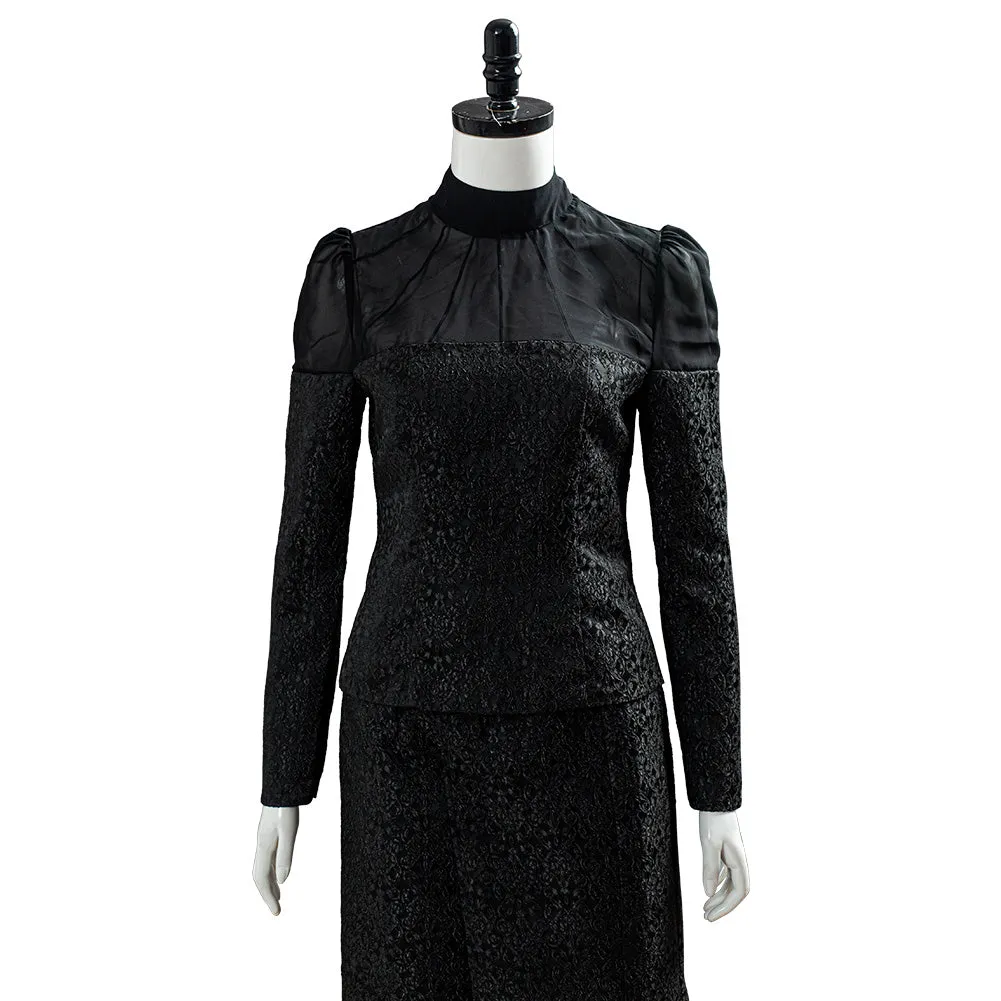 The Witcher Yennefer of Vengerberg Blouse Trousers Set Stripe Black Thin Coat Cosplay Costume