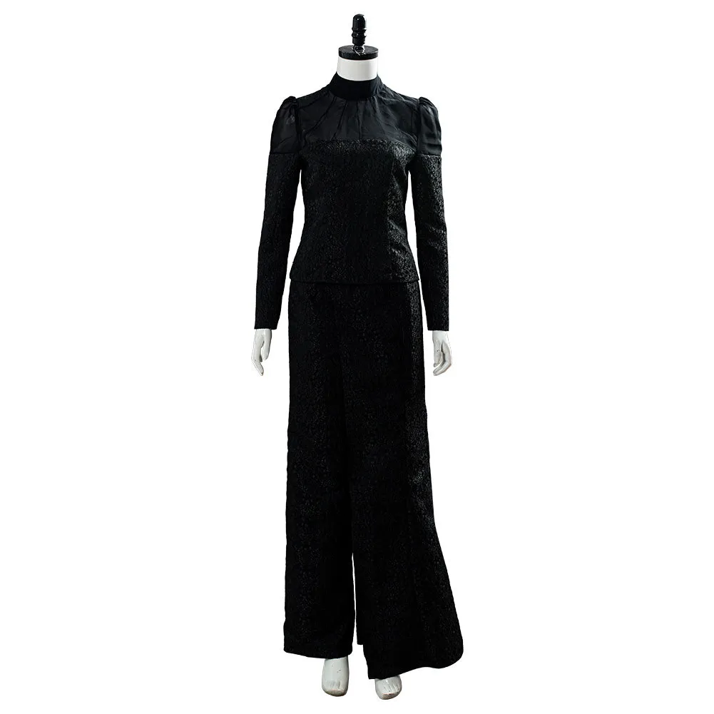 The Witcher Yennefer of Vengerberg Blouse Trousers Set Stripe Black Thin Coat Cosplay Costume