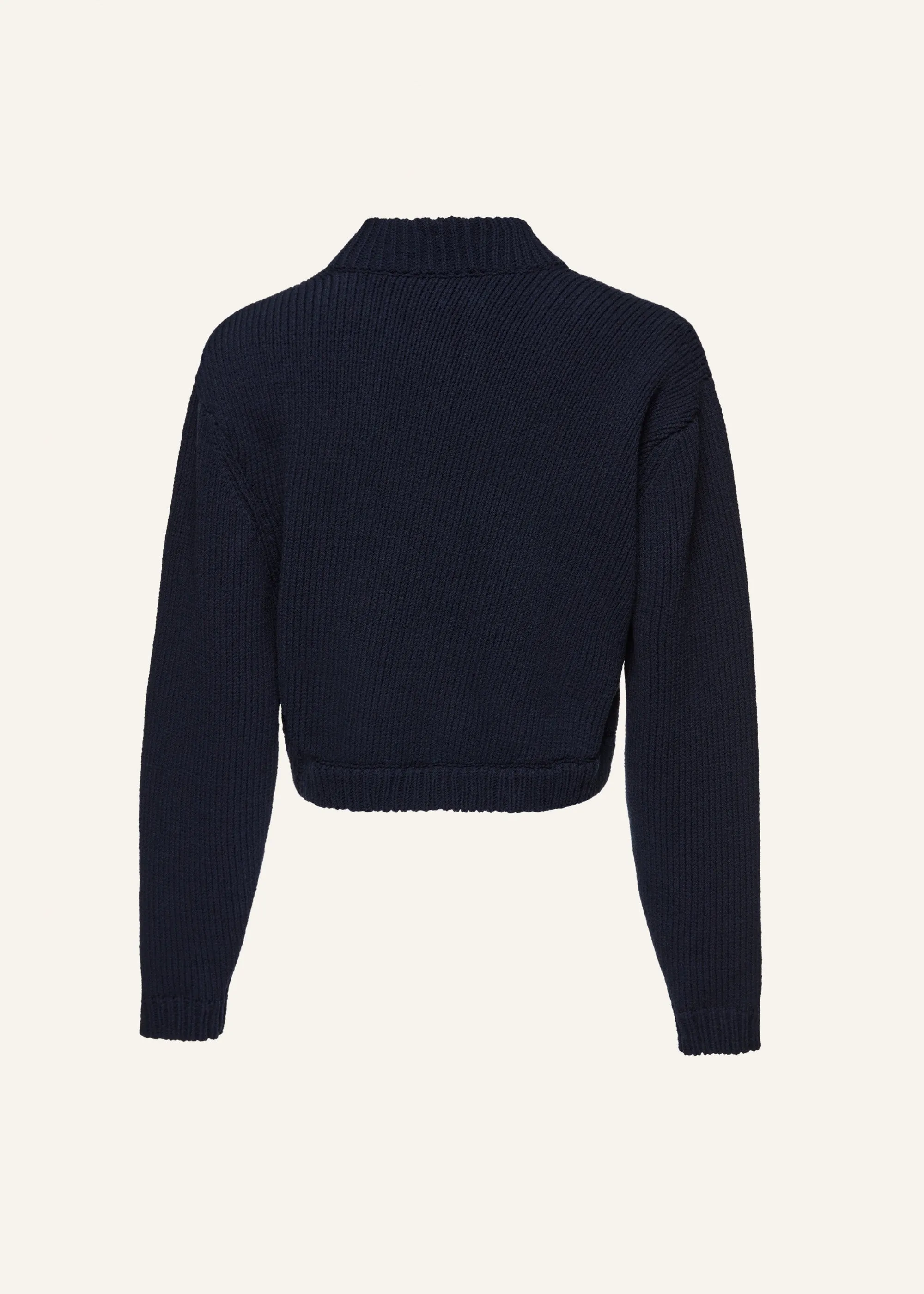 Thick knit cotton cardigan in navy